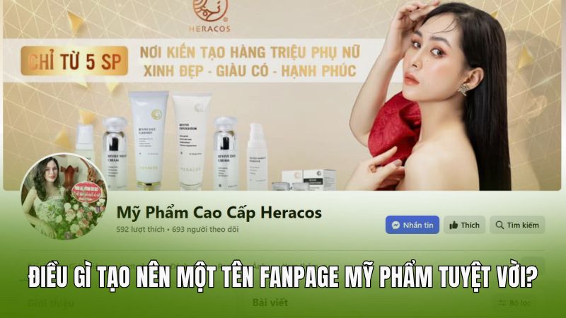 Gợi ý tên fanpage mỹ phẩm hay