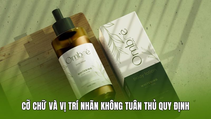 Cỡ chữ và vị trí nhãn không tuân thủ quy định