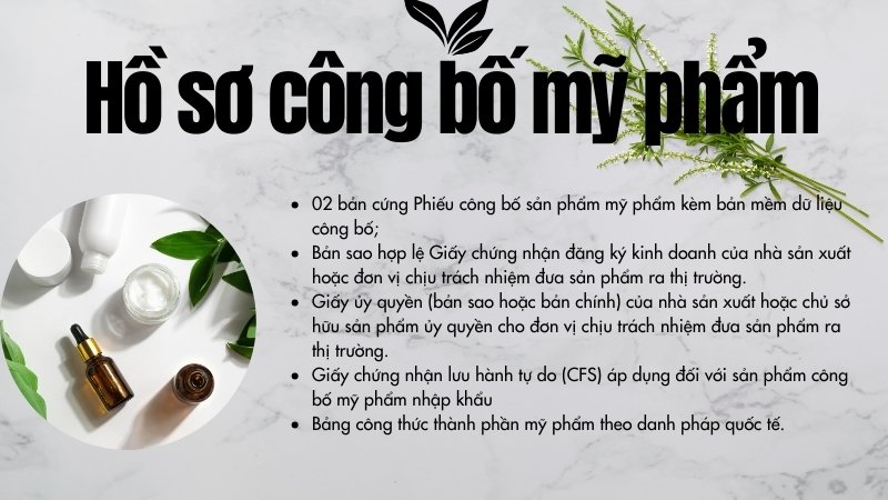 Hồ sơ công bố mỹ phẩm cần cung cấp